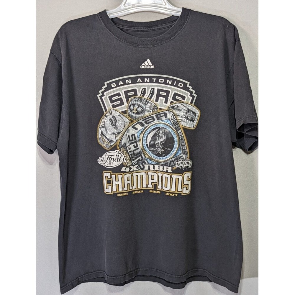 Y2k VNTG San Antonio Spurs 4x NBA Championship Ring Graphic T-shirt  Adidas XL